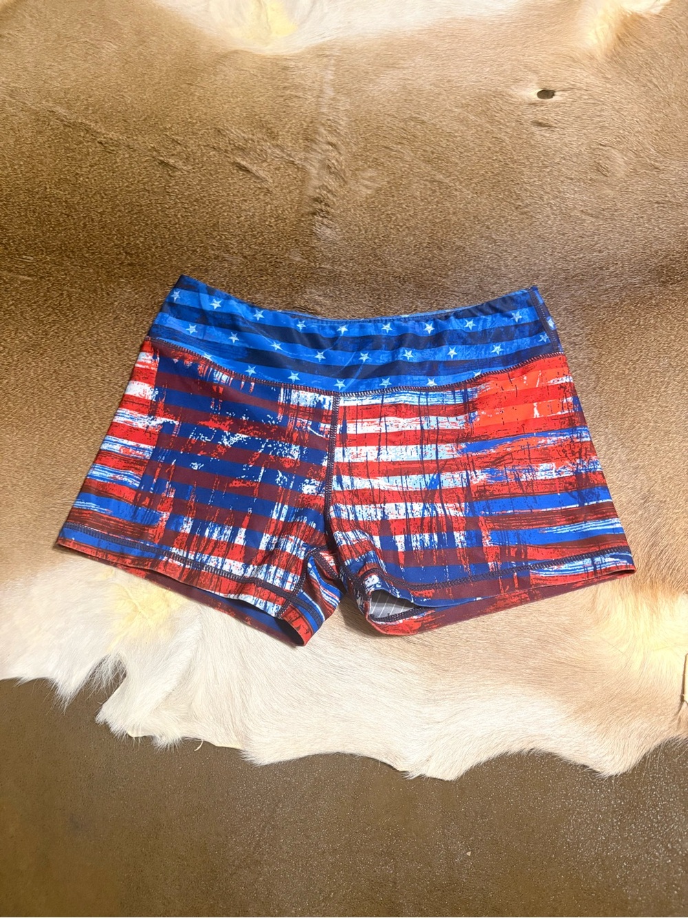 IAB MFG Patriotic Blue and Red Athletic Shorts for Women